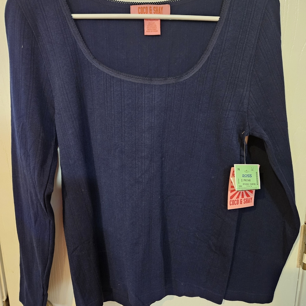 Coco & Shay Navy Long Sleeve Women's Top